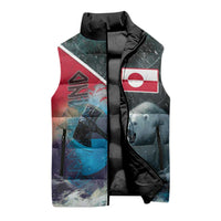Personalized Greenland Sleeveless Puffer Jacket Polar Bear Warrior Fight for Kalaallit Nunaat
