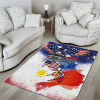 Philippine-American Friendship Area Rug USA Eagle and Philippines Flag with The Maps
