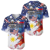 Philippine-American Friendship Baseball Jersey USA Eagle and Philippines Flag with The Maps