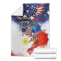 Philippine-American Friendship Blanket USA Eagle and Philippines Flag with The Maps