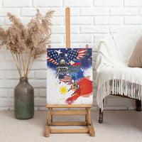Philippine-American Friendship Canvas Wall Art USA Eagle and Philippines Flag with The Maps