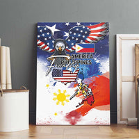 Philippine-American Friendship Canvas Wall Art USA Eagle and Philippines Flag with The Maps
