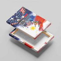 Philippine-American Friendship Canvas Wall Art USA Eagle and Philippines Flag with The Maps