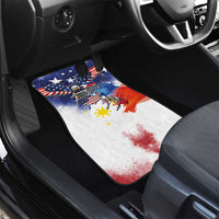 Philippine-American Friendship Car Mats USA Eagle and Philippines Flag with The Maps