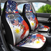 Philippine-American Friendship Car Seat Cover USA Eagle and Philippines Flag with The Maps