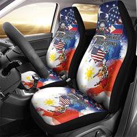 Philippine-American Friendship Car Seat Cover USA Eagle and Philippines Flag with The Maps