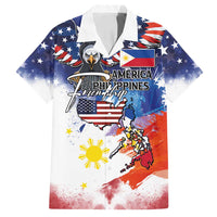 Philippine-American Friendship Family Matching Long Sleeve Bodycon Dress and Hawaiian Shirt USA Eagle and Philippines Flag with The Maps