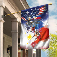 Philippine-American Friendship Garden Flag USA Eagle and Philippines Flag with The Maps