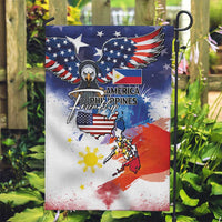 Philippine-American Friendship Garden Flag USA Eagle and Philippines Flag with The Maps