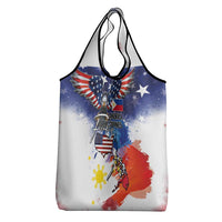 Philippine-American Friendship Grocery Bag USA Eagle and Philippines Flag with The Maps
