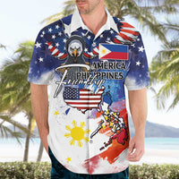 Philippine-American Friendship Hawaiian Shirt USA Eagle and Philippines Flag with The Maps