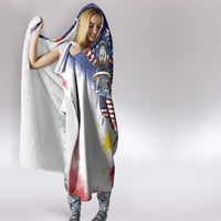 Philippine-American Friendship Hooded Blanket USA Eagle and Philippines Flag with The Maps