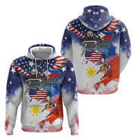 Philippine-American Friendship Hoodie USA Eagle and Philippines Flag with The Maps