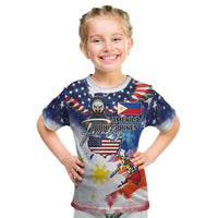 Philippine-American Friendship Kid T Shirt USA Eagle and Philippines Flag with The Maps