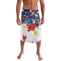 Philippine-American Friendship Lavalava USA Eagle and Philippines Flag with The Maps