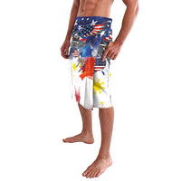 Philippine-American Friendship Lavalava USA Eagle and Philippines Flag with The Maps