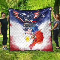 Philippine-American Friendship Quilt USA Eagle and Philippines Flag with The Maps