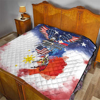 Philippine-American Friendship Quilt USA Eagle and Philippines Flag with The Maps