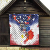 Philippine-American Friendship Quilt USA Eagle and Philippines Flag with The Maps