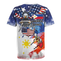 Philippine-American Friendship Rugby Jersey USA Eagle and Philippines Flag with The Maps