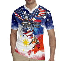 Philippine-American Friendship Rugby Jersey USA Eagle and Philippines Flag with The Maps