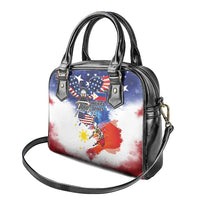 Philippine-American Friendship Shoulder Handbag USA Eagle and Philippines Flag with The Maps
