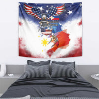 Philippine-American Friendship Tapestry USA Eagle and Philippines Flag with The Maps