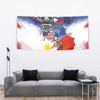 Philippine-American Friendship Tapestry USA Eagle and Philippines Flag with The Maps