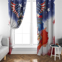Philippine-American Friendship Window Curtain USA Eagle and Philippines Flag with The Maps