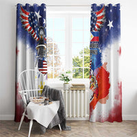 Philippine-American Friendship Window Curtain USA Eagle and Philippines Flag with The Maps