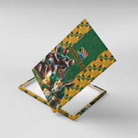 South Africa Rugby Canvas Wall Art The Springbok Mascot and Rugby Players Fight for Victory - Wonder Print Shop