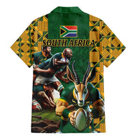 South Africa Rugby Family Matching Mermaid Dress and Hawaiian Shirt The Springbok Mascot and Rugby Players Fight for Victory - Wonder Print Shop