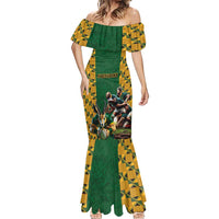 South Africa Rugby Mermaid Dress The Springbok Mascot and Rugby Players Fight for Victory - Wonder Print Shop
