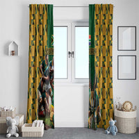 South Africa Rugby Window Curtain The Springbok Mascot and Rugby Players Fight for Victory - Wonder Print Shop