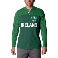 Custom Ireland Rugby Go Shamrocks Button Sweatshirt - Wonder Print Shop