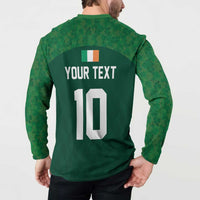 Custom Ireland Rugby Go Shamrocks Button Sweatshirt - Wonder Print Shop