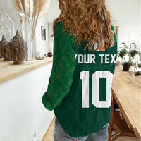 Custom Ireland Rugby Go Shamrocks Women Casual Shirt - Wonder Print Shop
