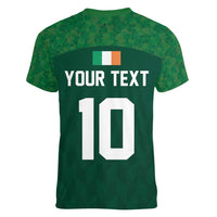 Custom Ireland Rugby Go Shamrocks Women V-Neck T-Shirt - Wonder Print Shop