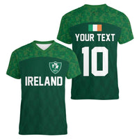 Custom Ireland Rugby Go Shamrocks Women V-Neck T-Shirt - Wonder Print Shop