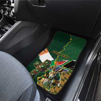 Personalized South Africa Versus Ireland Rugby Car Mats The Springbok Mascot and Celtic Cross Together - Wonder Print Shop