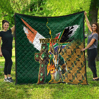 Personalized South Africa Versus Ireland Rugby Quilt The Springbok Mascot and Celtic Cross Together - Wonder Print Shop