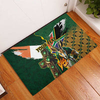 Personalized South Africa Versus Ireland Rugby Rubber Doormat The Springbok Mascot and Celtic Cross Together - Wonder Print Shop
