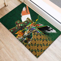 Personalized South Africa Versus Ireland Rugby Rubber Doormat The Springbok Mascot and Celtic Cross Together - Wonder Print Shop