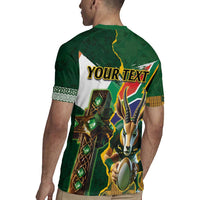 Personalized South Africa Versus Ireland Rugby Rugby Jersey The Springbok Mascot and Celtic Cross Together - Wonder Print Shop
