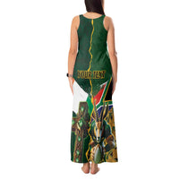Personalized South Africa Versus Ireland Rugby Tank Maxi Dress The Springbok Mascot and Celtic Cross Together - Wonder Print Shop