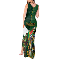 Personalized South Africa Versus Ireland Rugby Tank Maxi Dress The Springbok Mascot and Celtic Cross Together - Wonder Print Shop