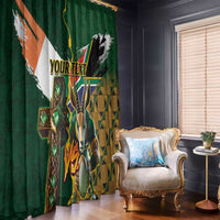 Personalized South Africa Versus Ireland Rugby Window Curtain The Springbok Mascot and Celtic Cross Together - Wonder Print Shop