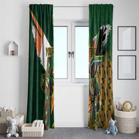 Personalized South Africa Versus Ireland Rugby Window Curtain The Springbok Mascot and Celtic Cross Together - Wonder Print Shop