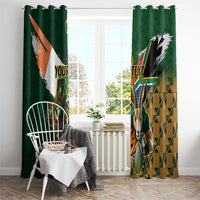 Personalized South Africa Versus Ireland Rugby Window Curtain The Springbok Mascot and Celtic Cross Together - Wonder Print Shop