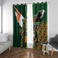Personalized South Africa Versus Ireland Rugby Window Curtain The Springbok Mascot and Celtic Cross Together - Wonder Print Shop